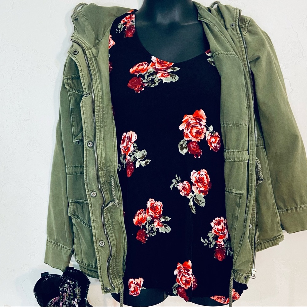 Full tilt long sleeve floral mini dress sz xs - Picture 2 of 8